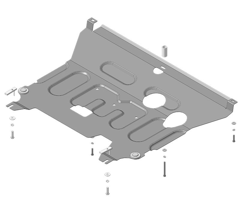 Усиленная защита Motodor картера двигателя, кпп. 2 мм, сталь. для KIA Rio X-Line 2017-2020,Hyundai Solaris #1