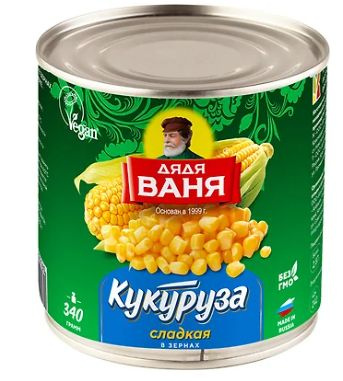 "Дядя Ваня" Кукуруза Сладкая ж/б 340гр.*5шт. #1