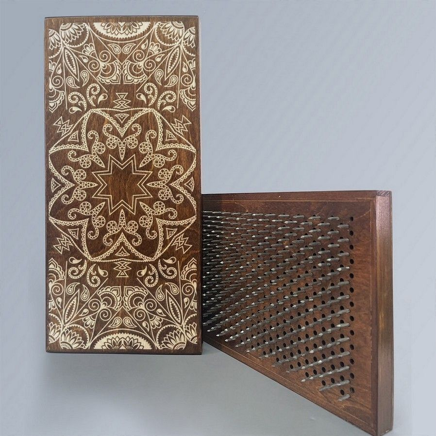 Доска Садху / с гвоздями / для Йоги Паттерн Мандала - 6 / Венге ...