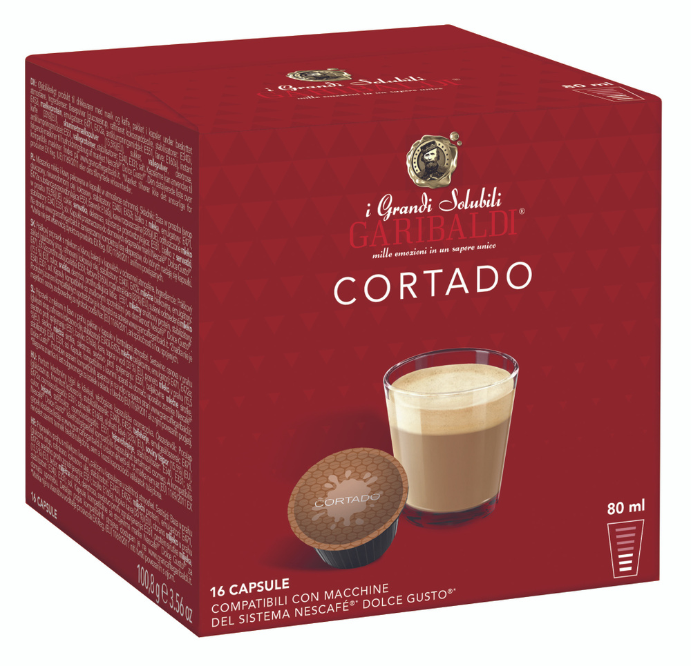 Кофе в капсулах молотый GARIBALDI CORTADO, для системы DOLCE GUSTO, 16 шт.  #1