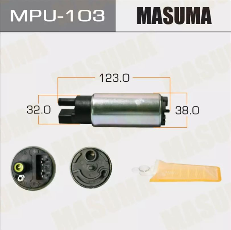 Насос топливный Masuma 150л/ч, 3кг/см2 + сетка MPU-002, графитовый коллектор (для Lexus; Toyota) #1