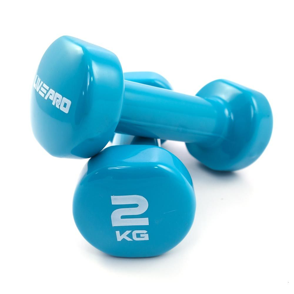 Гантели для аэробики LIVEPRO Colored Studio Dumbbell, 2 шт. по 2 кг, голубой  #1