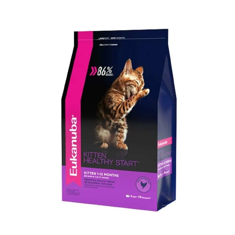 Корм для котят Eukanuba Kitten Healthy Start сбалансиованный сухой, 2 кг  #1