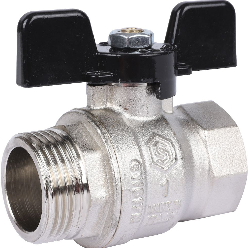 Кран шаровой стандартнопроходной STOUT SVB-0014-000025 ВР/НР ручка бабочка 1" #1
