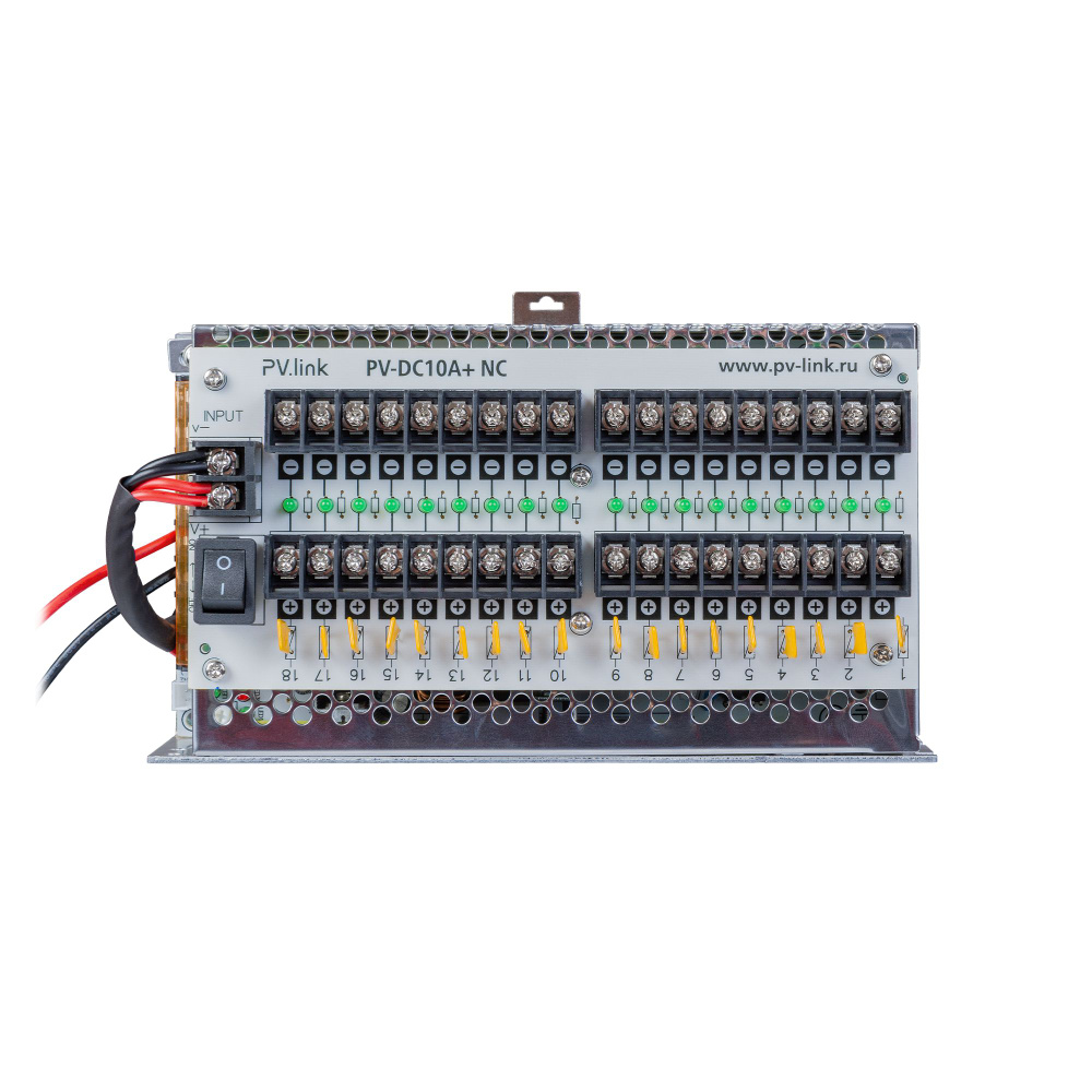 Блок бесперебойного питания (ИБП 12 В) DC 12 В, 10 А, 18 выходов, PV-Link  PV-DC10A+ NC, для видеонаблюдения, охранных систем, установка на DIN-рейку  - купить с доставкой по выгодным ценам в интернет-магазине