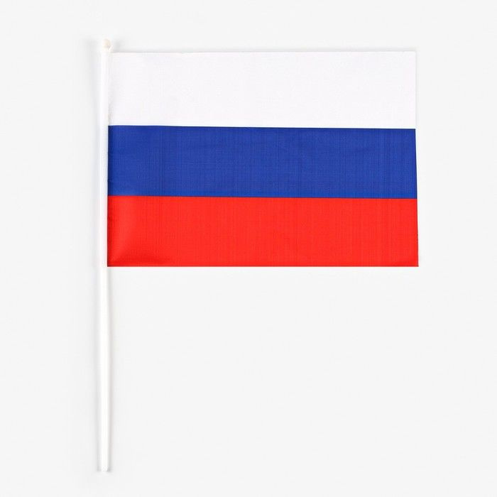 Флаг России, 30 х 45 см, шток 60 см, полиэфирный шёлк #1