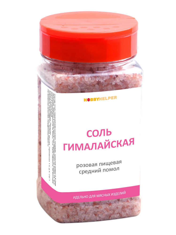 Соль гималайская розовая № 2 (средняя 0,5-2 мм) HOBBYHELPER 400г #1