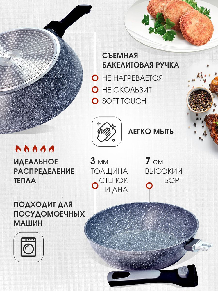 Сковорода Mayer&Boch 29740_29749_серый, 28 см - купить по выгодным ...