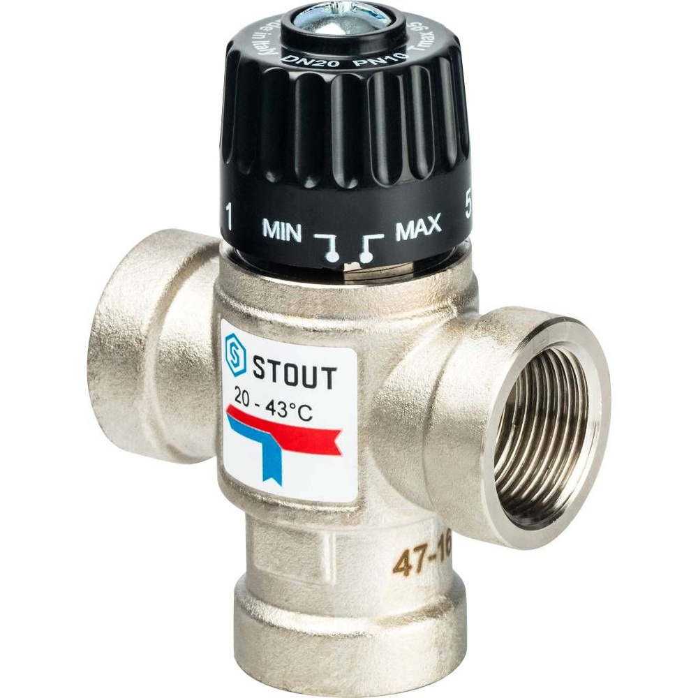 Термостатический смесительный клапан для систем отопления и ГВС 3/4 ВР 20-43С KV 1,6, STOUT SVM-0110-164320 #1