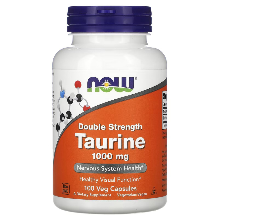 Таурин NOW Taurine 1000 мг 100 растительных капсул #1