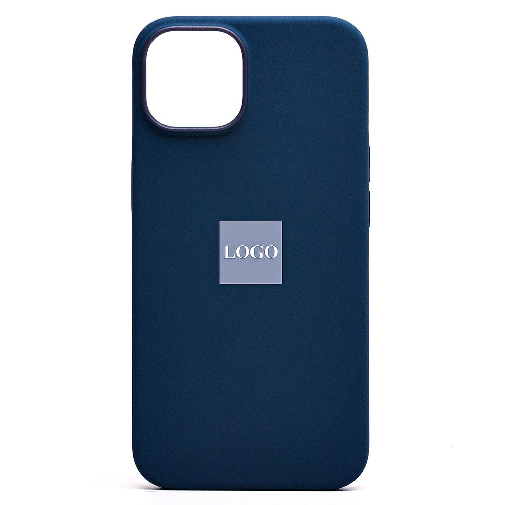 Чехол для iPhone 14 силиконовый Silicone Case MagSafe (анимация работает) <синий> (премиум) #1