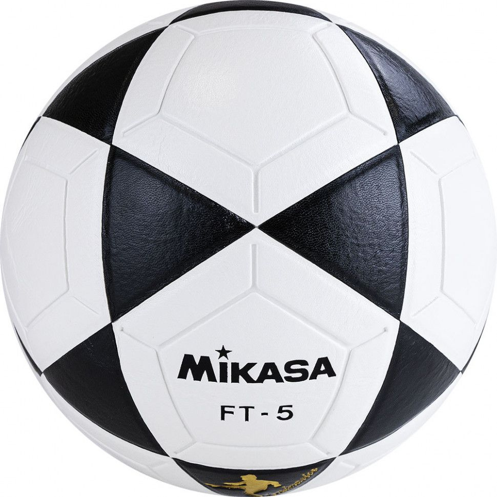 Мяч для футбола MIKASA FT5 FQ-BKW р.5, FIFA Quality, ПУ, 32 панели  термосшывка, бело-черный