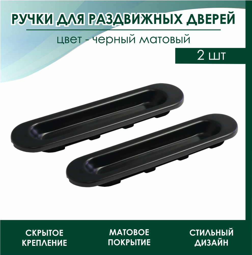 Ручки купе для раздвижных дверей SLIDING DOOR SYSTEM SDS 010 черный матовый  #1