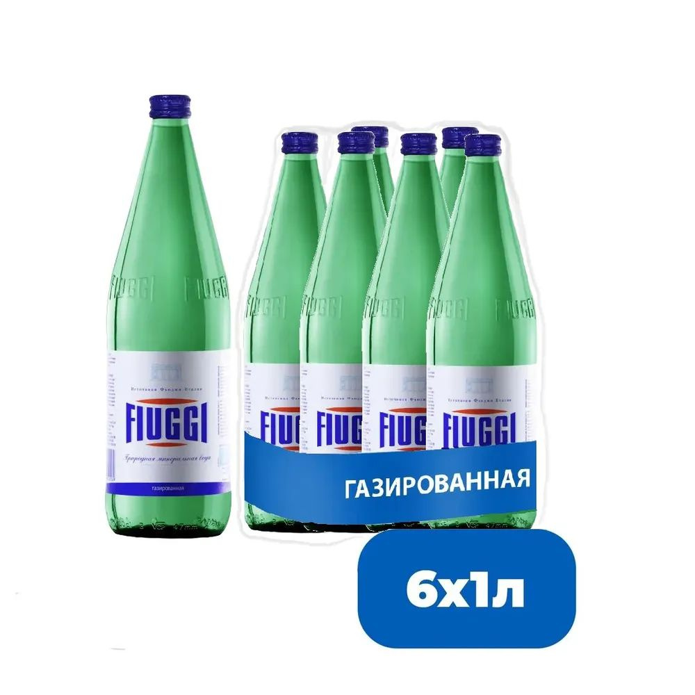 Вода минеральная Fiuggi (Фьюджи) с газом 6 шт по 1 л стекло #1