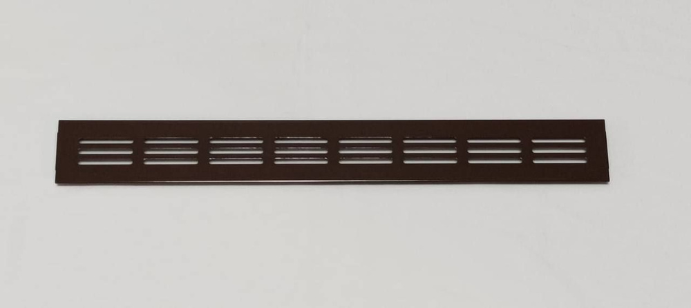 Решетка вентиляционная врезная из металла, 400х60мм, венге (темно-коричневый)  #1