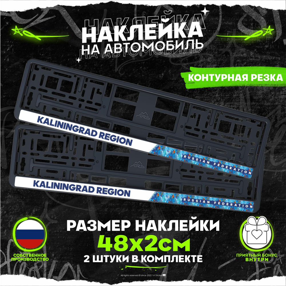 Наклейка на рамку номеров Калининградская область Kaliningrad Region 39  регион 48х2см - купить по выгодным ценам в интернет-магазине OZON  (873909654)