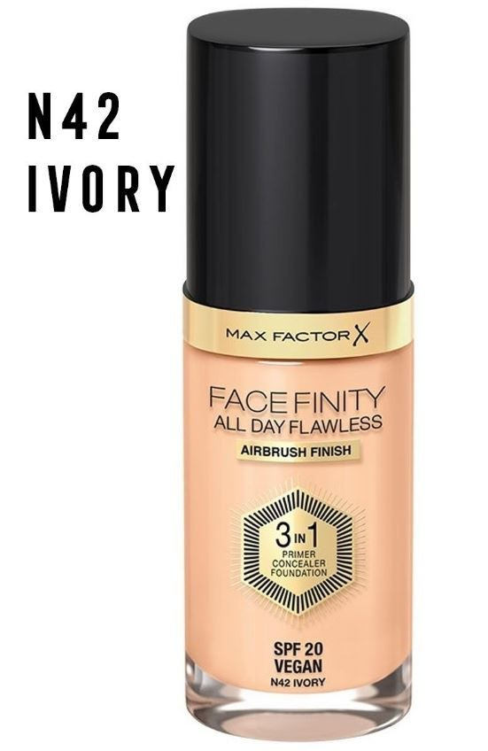 Тональная основа Max Factor Facefinity All Day Flawless N42 Ivory, 30 мл #1