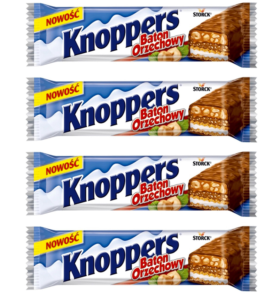 Шоколадный батончик Storck Knoppers NutBar с орехами (Германия), 40 г (4 шт) #1