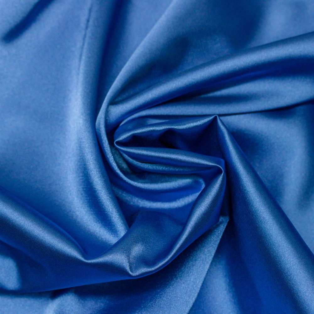 Ткань Атлас стрейч 145+-5см г/к голубой 98%пэ 2%эл (НА ОТРЕЗ) #1