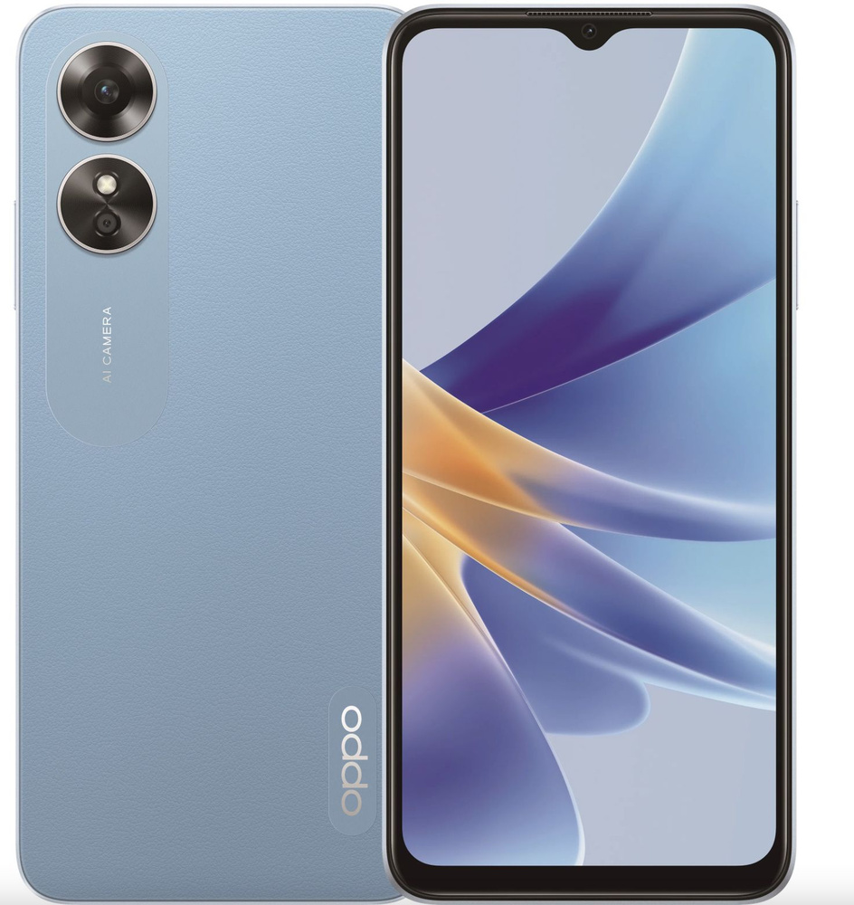 OPPO Смартфон A17 4/64 ГБ, синий