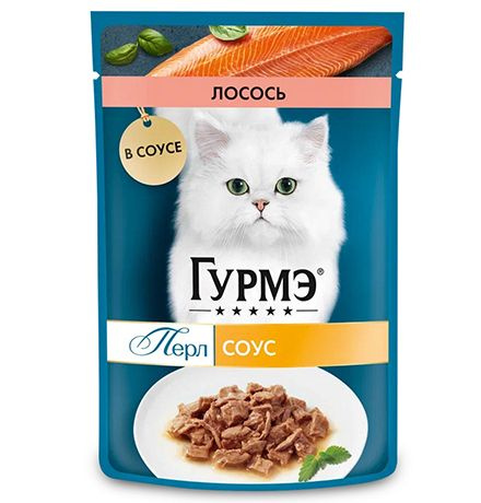 Gourmet Perle Паучи Гурмэ для кошек Мини-филе с Лососем, 75г х 26шт  #1