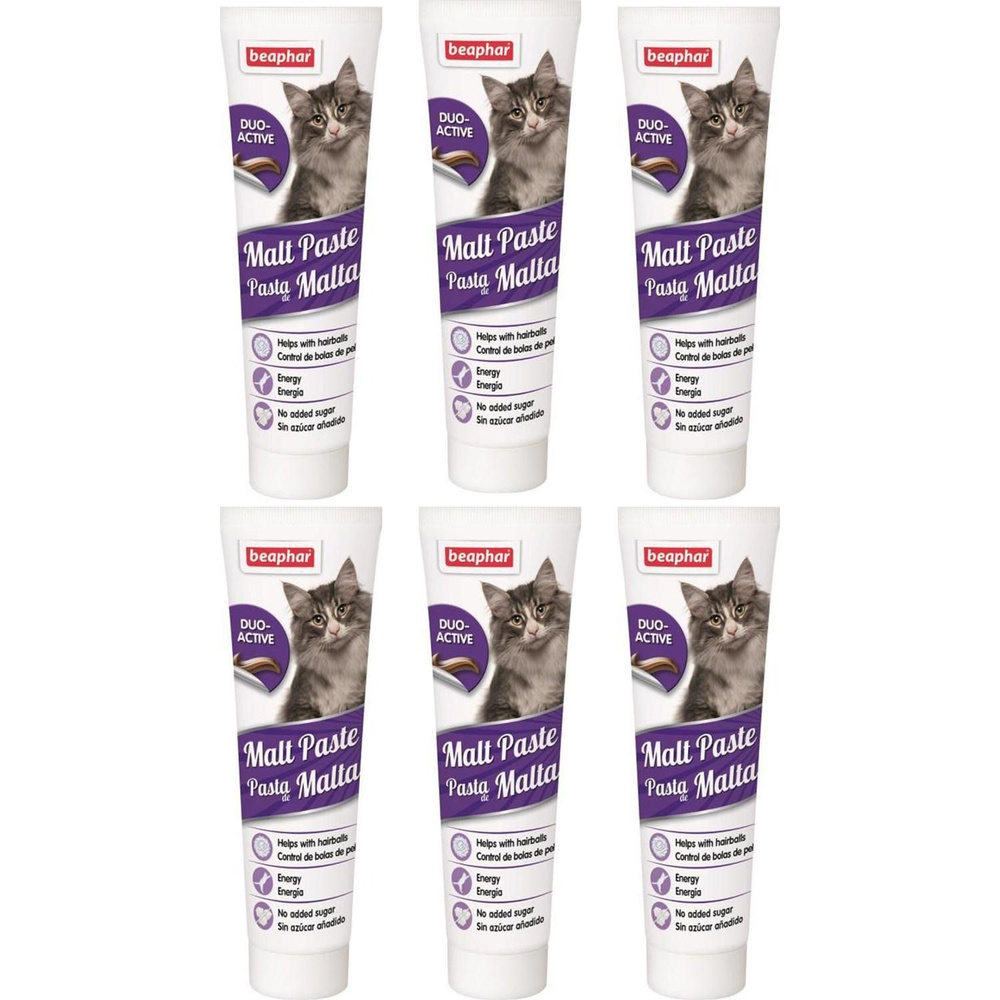 Beaphar Duo Активная солодовая паста для кошек против комков шерсти 100 ...