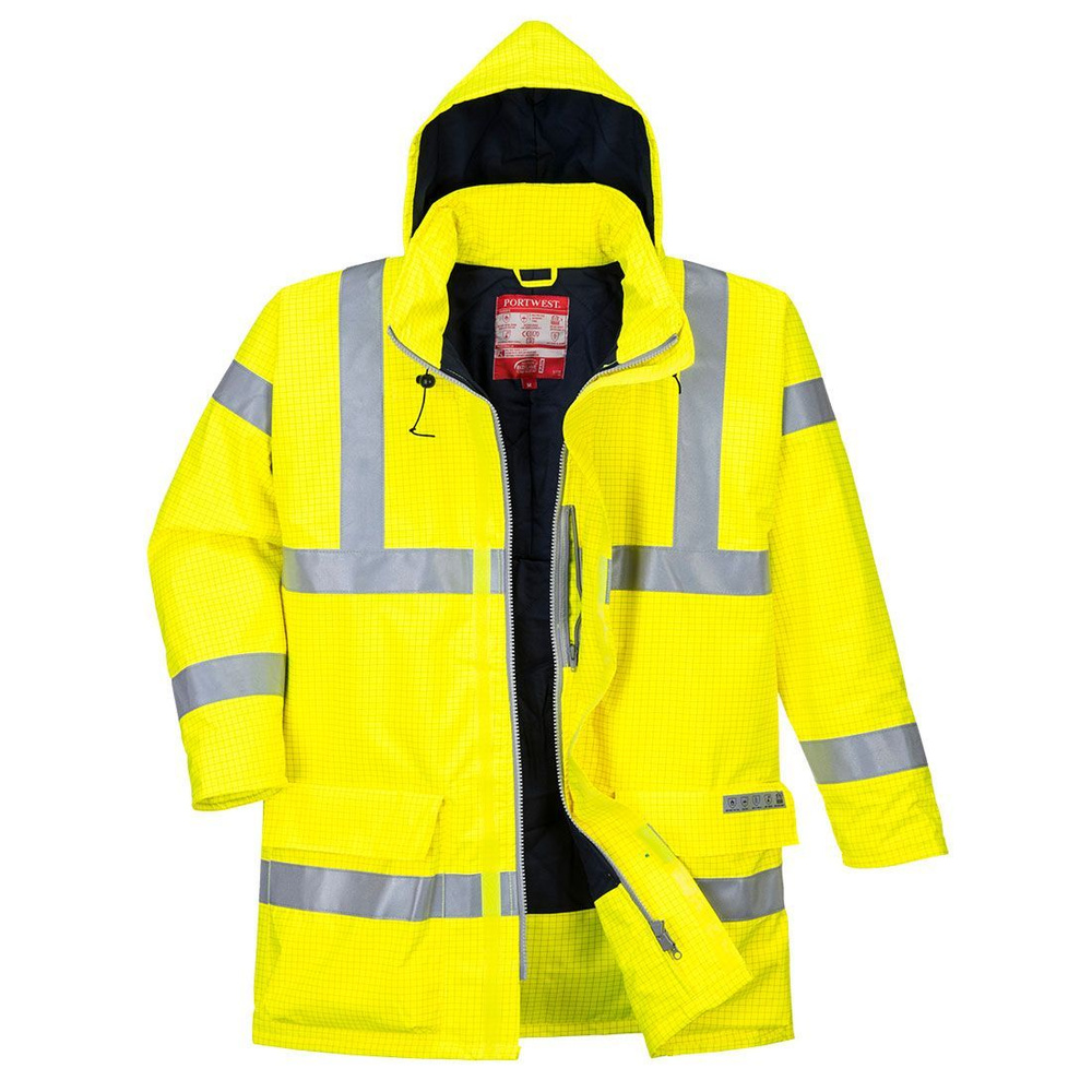 Антистатическая водонепроницаемая светоотражающая огнестойкая куртка Bizflame PORTWEST желтый S778  #1