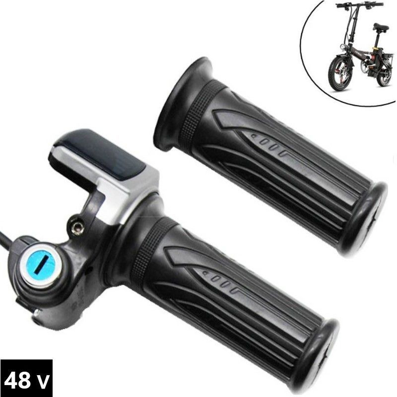 Ручка газа для электровелосипеда с LCD дисплеем и замком зажигания 48V ...