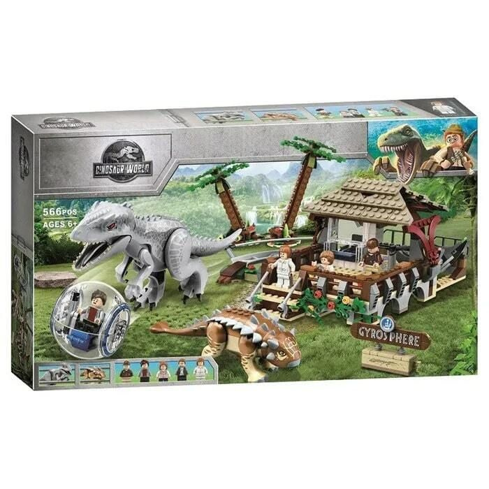 Конструктор 11580 Dinosaur World Индоминус-рекс против анкилозавра 566 деталей #1