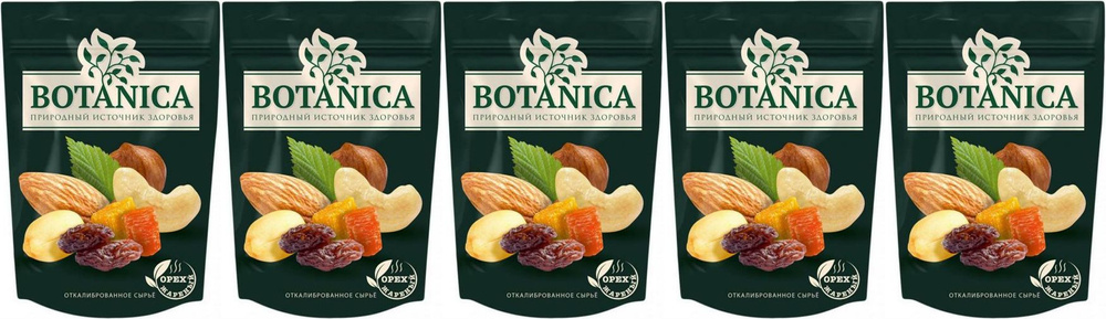 Фруктово-ореховая смесь Botanica с цукатами сладкая, комплект: 5 упаковок по 140 г  #1