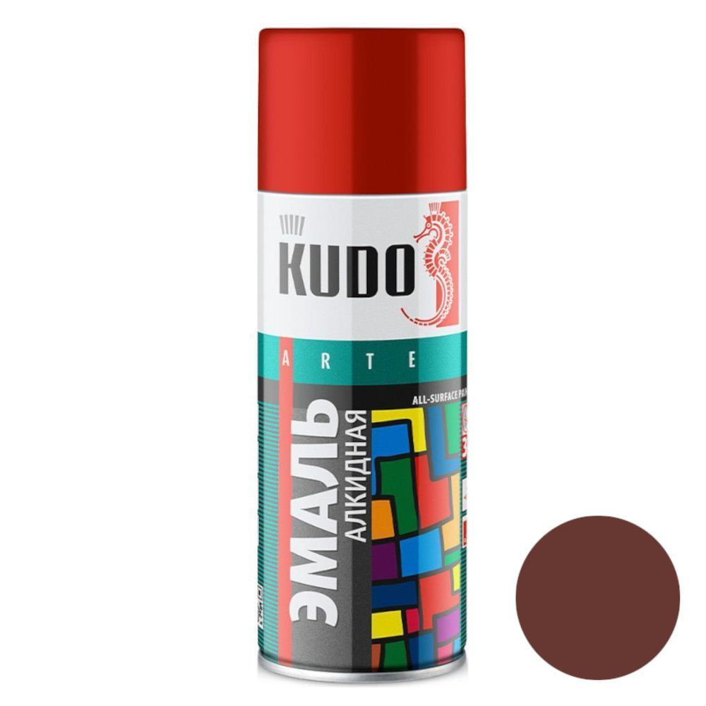 Грунтовка KUDO "Грунт алкидный универсальный", аэрозоль, 520 мл, красно-коричневый  #1