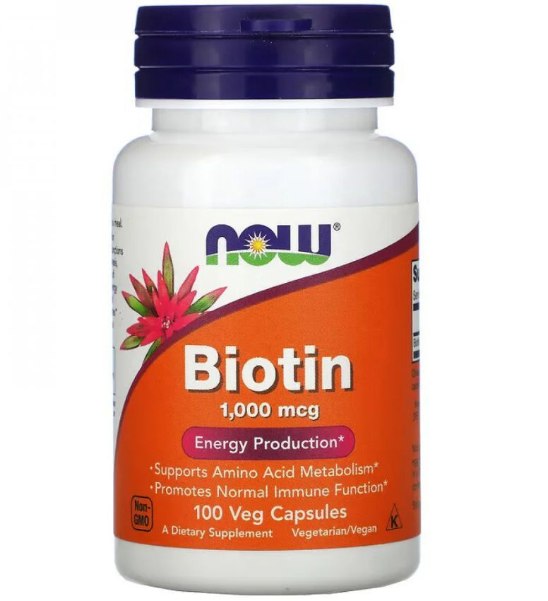 Биотин Now Foods Biotin, 1000 мкг, 100 капсул, витамин Б купить на OZON ...