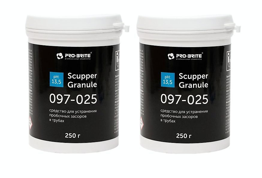 Средство от засоров и запаха в трубах в гранулах PRO-BRITE SCUPPER GRANULE, 250 г, 2 шт.  #1