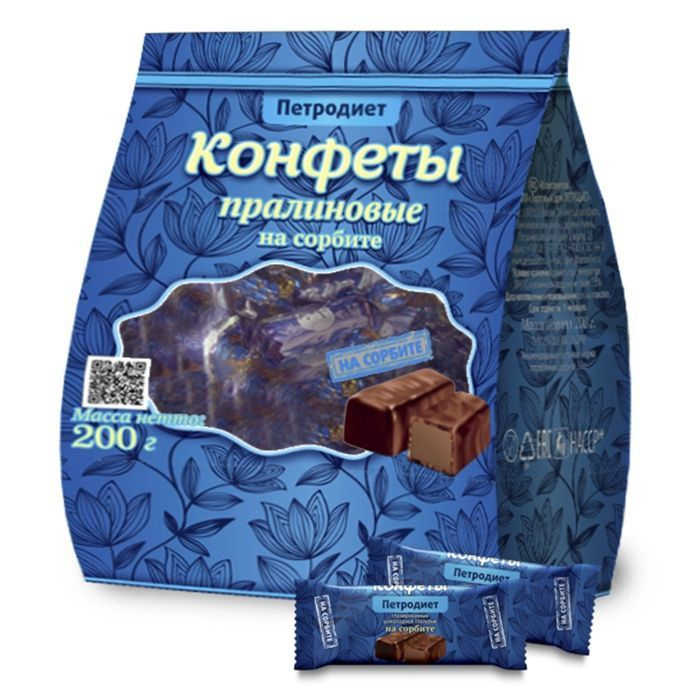 Конфеты Петродиет на сорбите пралиновые, 200г #1