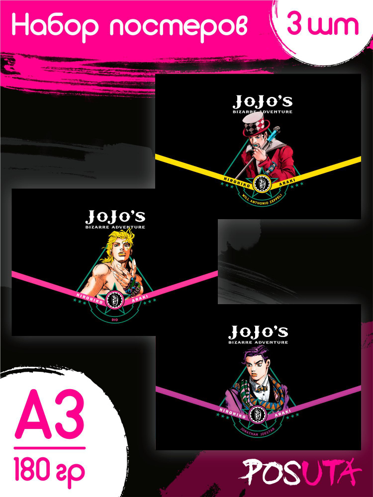 Постеры на стену аниме Jojo Джо Джо #1