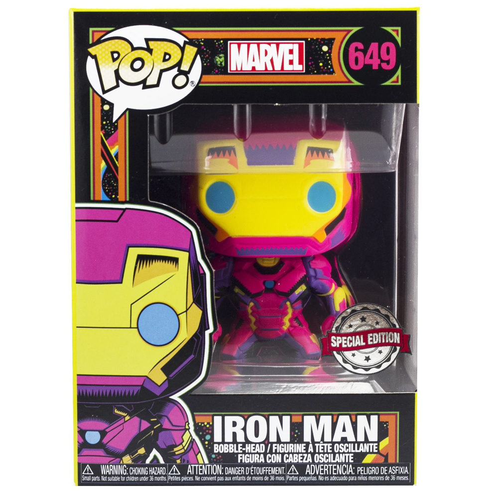 Фигурка Funko POP! Bobble Marvel Iron Man (Black Light) (Exc) #1