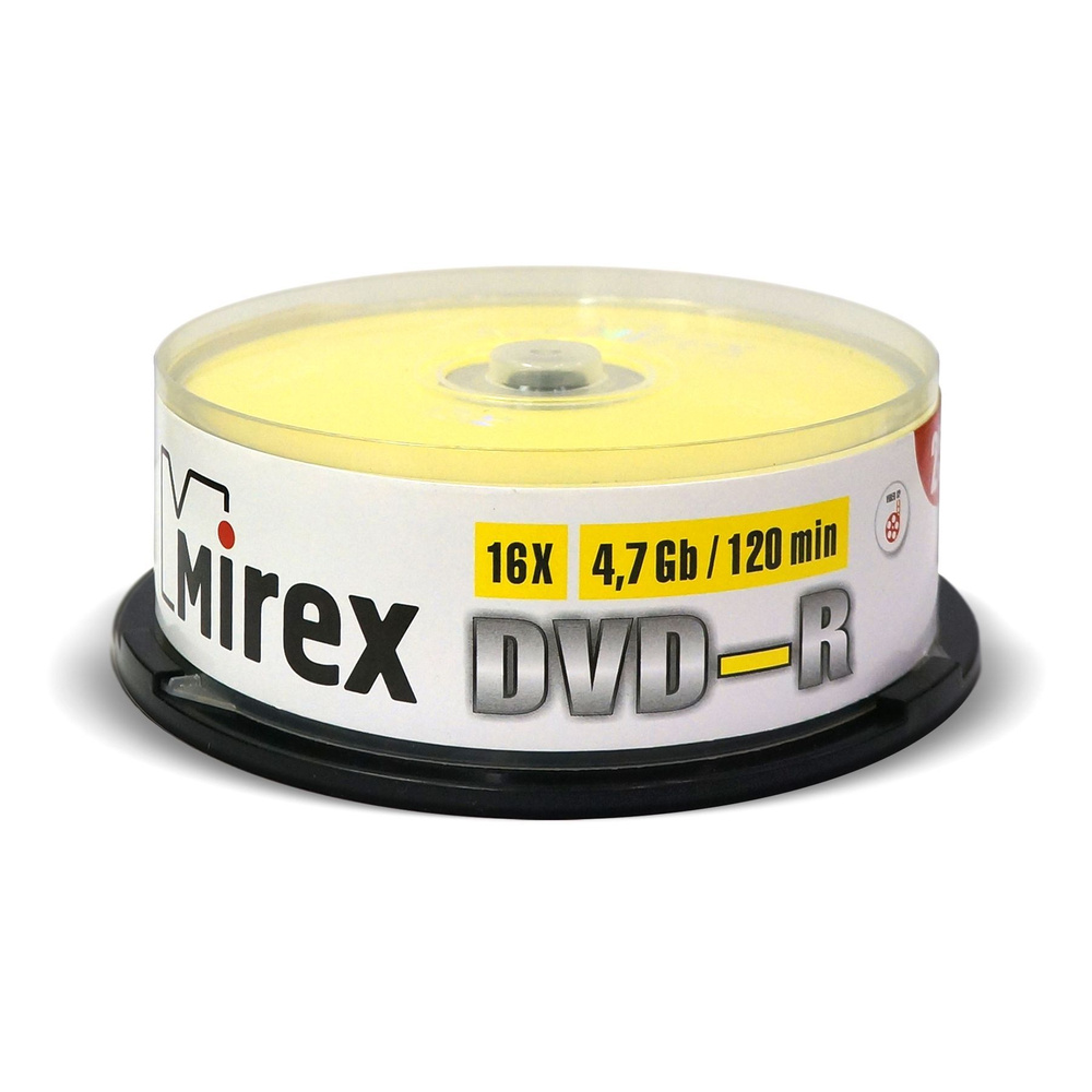 Mirex Диск для записи DVD-R, 4,7 ГБ, 25 шт