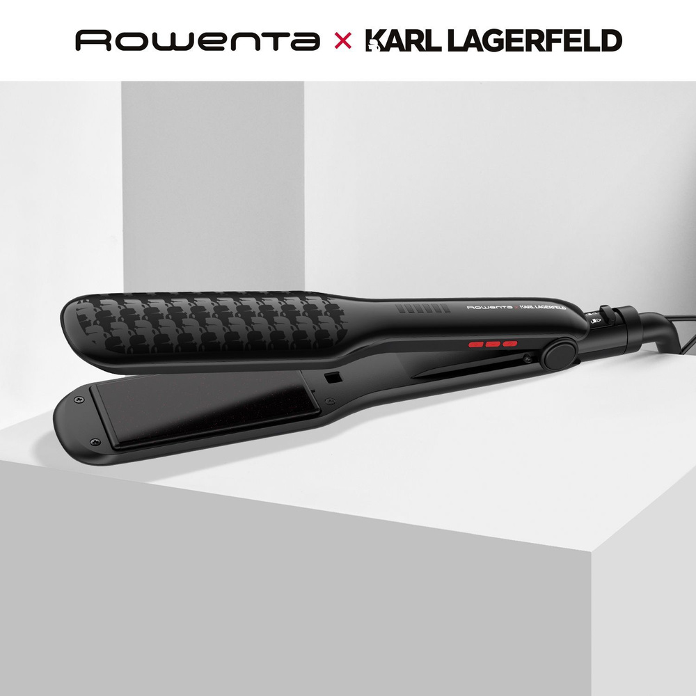 Выпрямитель для волос Rowenta x Karl Lagerfeld SF411LF0, блокировка пластин, вращающийся шнур, черный #1