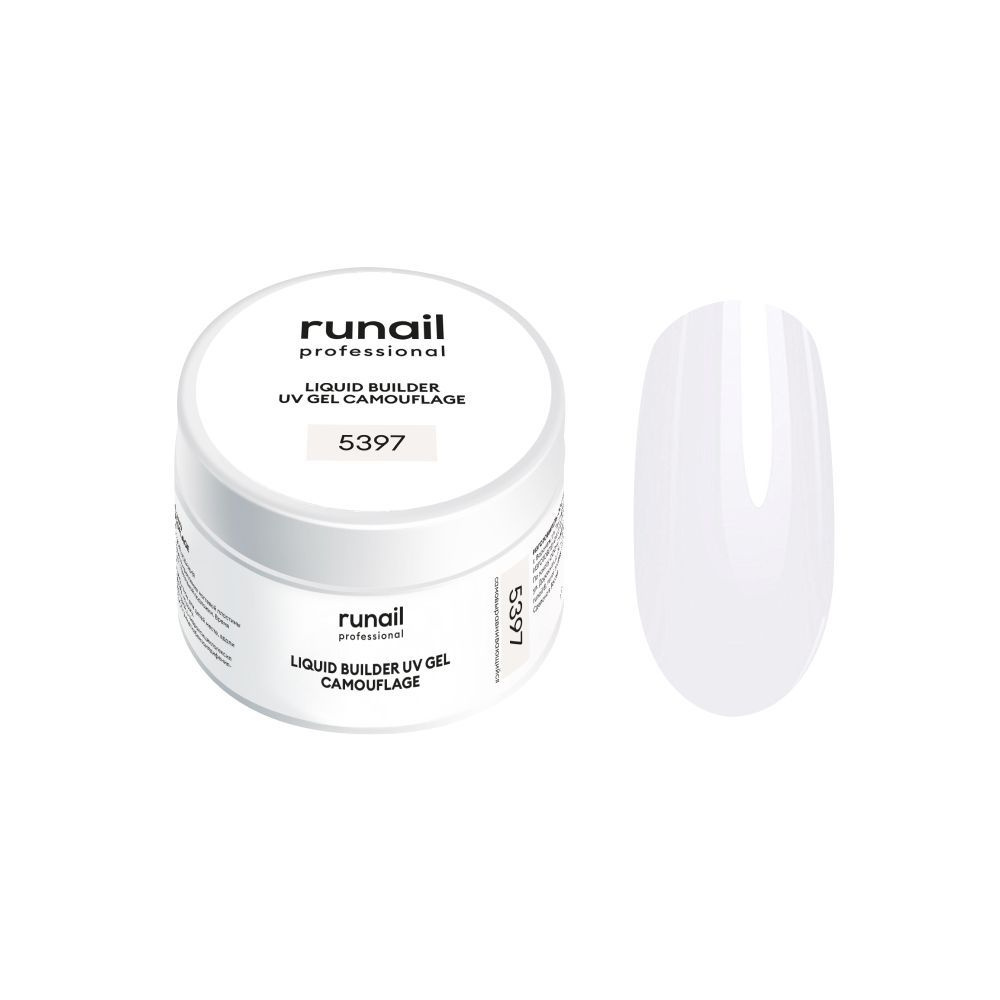 RuNail Professional Гель для наращивания ногтей молочный / Камуфлирующий гель / Моделирующий УФ гель #1