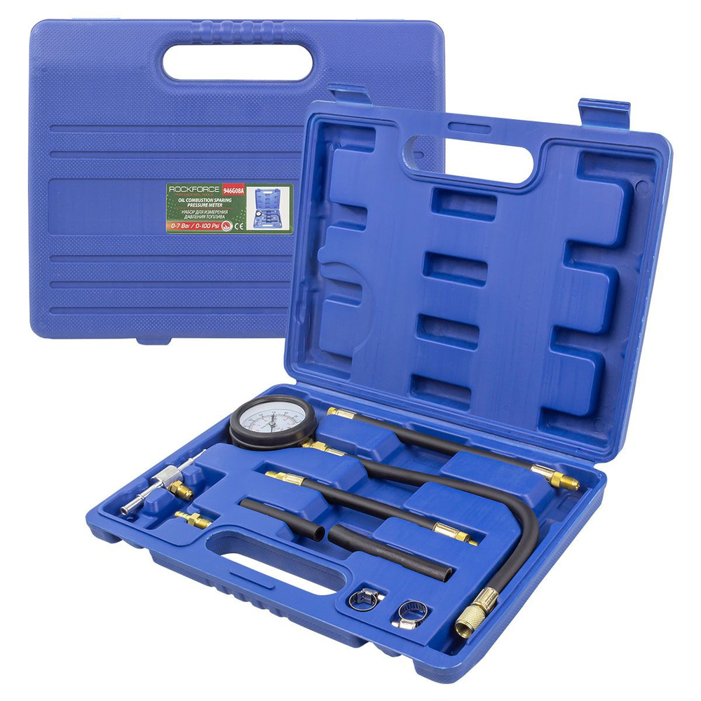 Набор для измерения давления топлива (0-7bar) 8пр. в кейсе. Rock FORCE ...