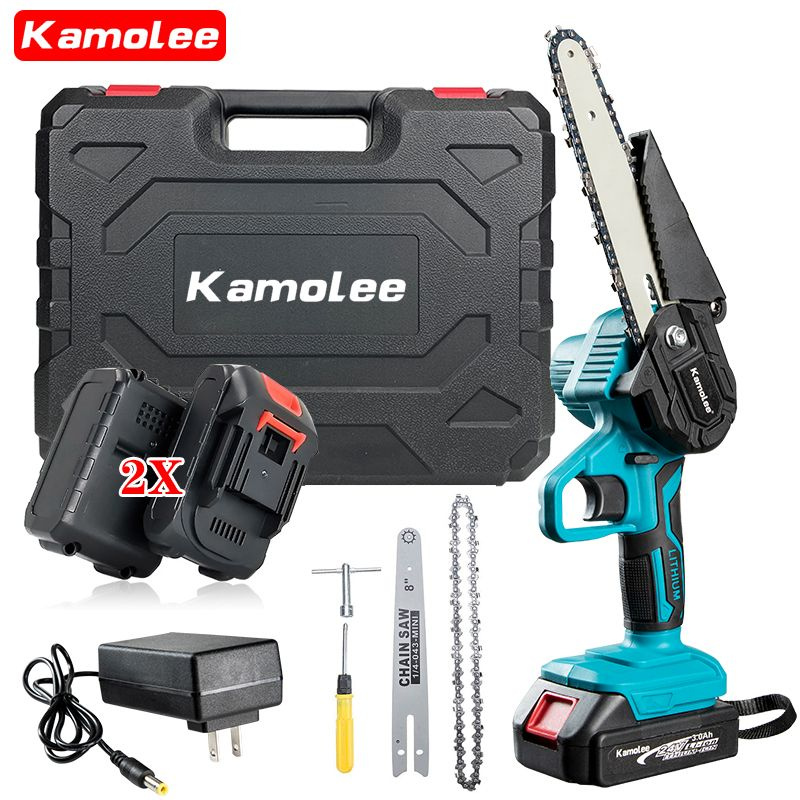 Kamolee Tool 24 В 6 " Цепная Пила Аккумуляторная 1200 Вт Портативный Деревообрабатывающий Режущий Инструмент #1