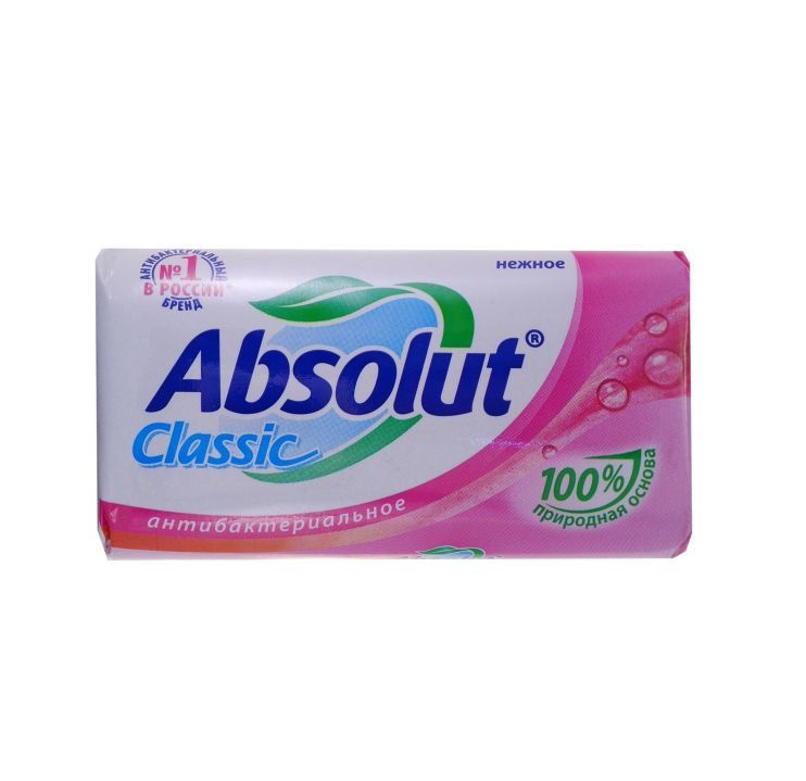 Absolut Абсолют Мыло туалетное Classic, антибактериальное, нежное, 90 г ...