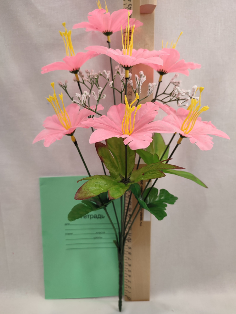 Купить Искусственный букет гибискус 8 голов РОЗОВЫЙ / цветы для декора ...