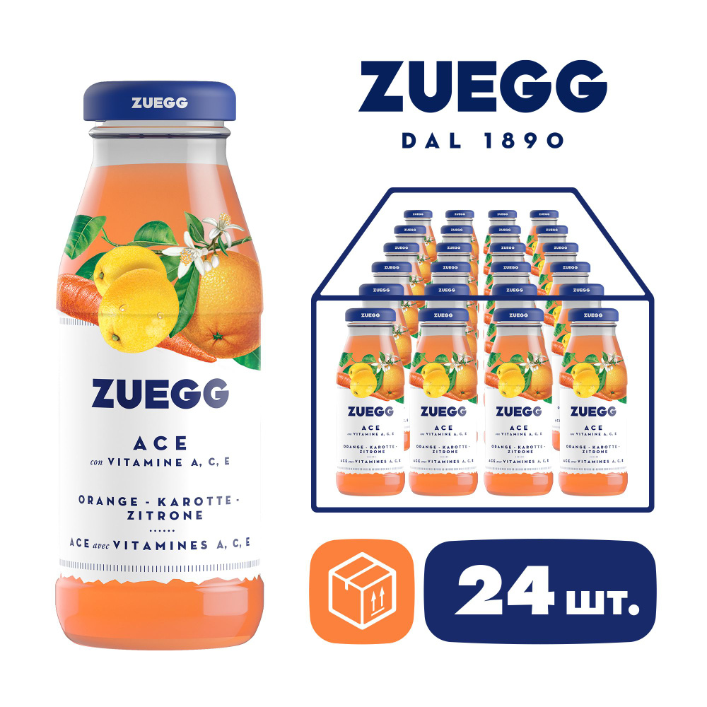 Напиток сокосодержащий ZUEGG ACE Апельсин-Морковь-Лимон, 24 шт х 0,2 л  #1
