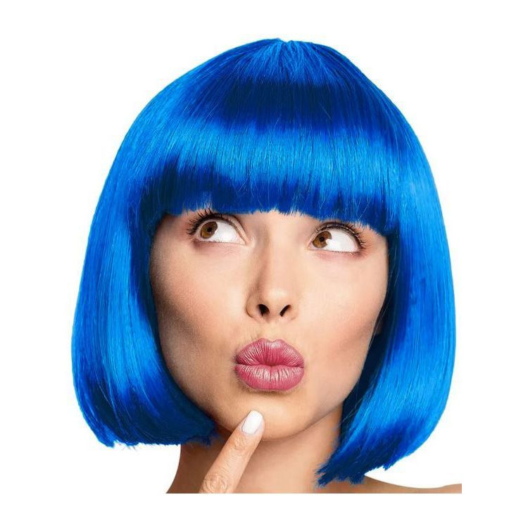 Карнавальный парик Каре, синий #1