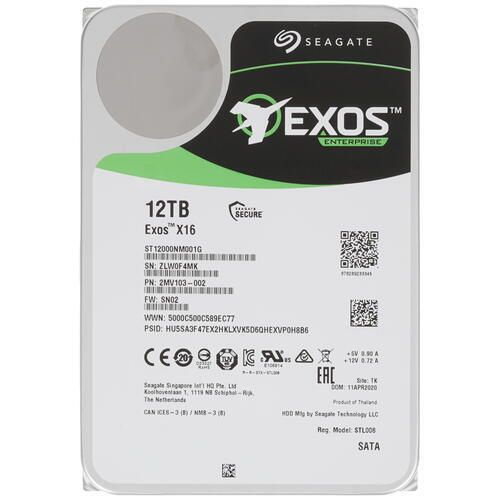 12 ТБ Внутренний жесткий диск Seagate Exos X16 (ST12000NM001G ...
