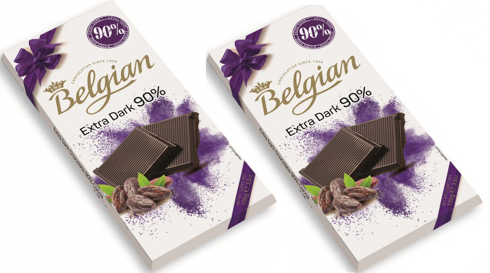 Belgian Горький Шоколад какао 90% 2шт по 100г - купить с доставкой по ...
