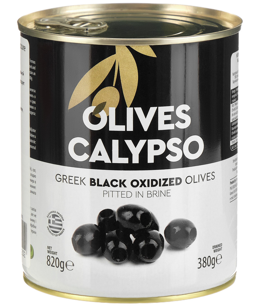 Черные оливки МАСЛИНЫ ХАЛКИДИКИ Гигантские без КОСТОЧКИ 850 мл CALYPSO ...