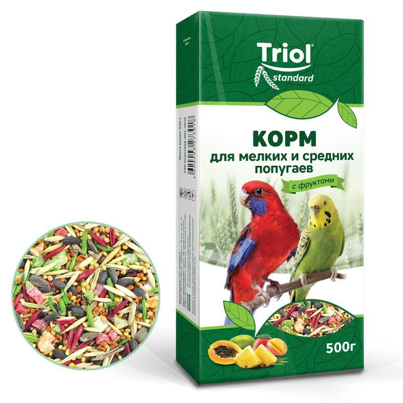 Корм для мелких и средних попугаев с фруктами, 500г, Тriol Standard #1