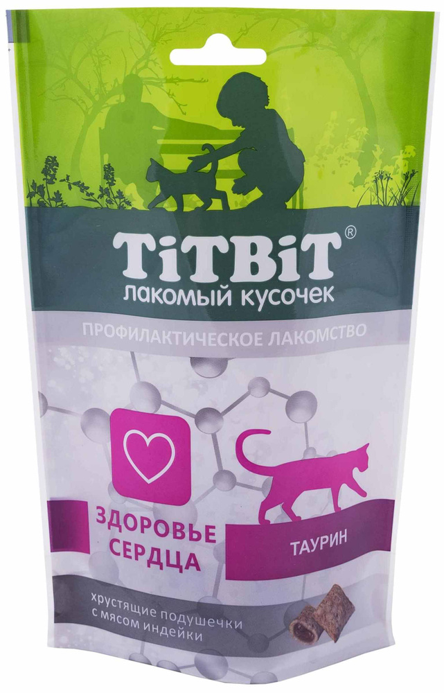 Лакомство TiTBiT "Лакомый кусочек" для кошек, хрустящие подушечки с ...